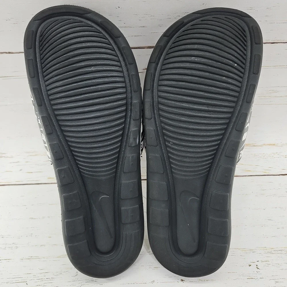 Nike Victori One Print Slides Mens 10 Black White Athletic Sandals CN9678-006